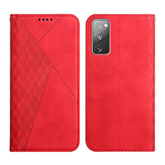 Coque Portefeuille Livre Cuir Etui Clapet Y02X pour Samsung Galaxy S20 Lite 5G Rouge