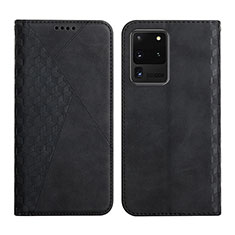 Coque Portefeuille Livre Cuir Etui Clapet Y02X pour Samsung Galaxy S20 Ultra Noir
