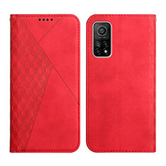 Coque Portefeuille Livre Cuir Etui Clapet Y02X pour Xiaomi Mi 10T 5G Rouge