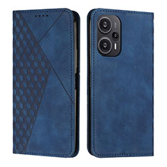 Coque Portefeuille Livre Cuir Etui Clapet Y02X pour Xiaomi Poco F5 5G Bleu