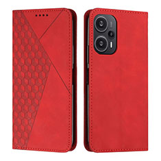 Coque Portefeuille Livre Cuir Etui Clapet Y02X pour Xiaomi Poco F5 5G Rouge