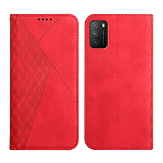 Coque Portefeuille Livre Cuir Etui Clapet Y02X pour Xiaomi Poco M3 Rouge