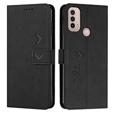 Coque Portefeuille Livre Cuir Etui Clapet Y03X pour Motorola Moto E30 Noir