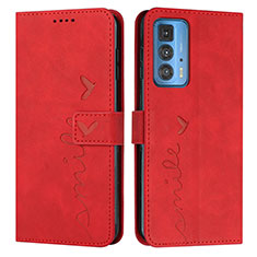 Coque Portefeuille Livre Cuir Etui Clapet Y03X pour Motorola Moto Edge 20 Pro 5G Rouge