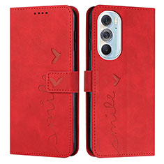 Coque Portefeuille Livre Cuir Etui Clapet Y03X pour Motorola Moto Edge Plus (2022) 5G Rouge