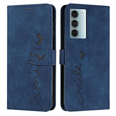 Coque Portefeuille Livre Cuir Etui Clapet Y03X pour Motorola Moto Edge S30 5G Bleu