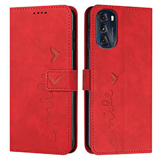 Coque Portefeuille Livre Cuir Etui Clapet Y03X pour Motorola Moto G 5G (2022) Rouge