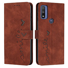 Coque Portefeuille Livre Cuir Etui Clapet Y03X pour Motorola Moto G Pure Marron