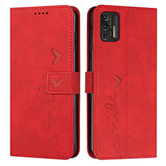Coque Portefeuille Livre Cuir Etui Clapet Y03X pour Motorola Moto G Stylus (2021) Rouge