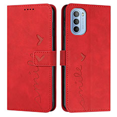 Coque Portefeuille Livre Cuir Etui Clapet Y03X pour Motorola Moto G31 Rouge
