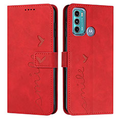 Coque Portefeuille Livre Cuir Etui Clapet Y03X pour Motorola Moto G40 Fusion Rouge