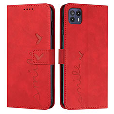 Coque Portefeuille Livre Cuir Etui Clapet Y03X pour Motorola Moto G50 5G Rouge
