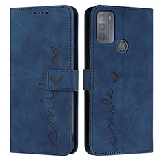 Coque Portefeuille Livre Cuir Etui Clapet Y03X pour Motorola Moto G50 Bleu