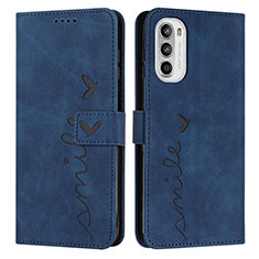 Coque Portefeuille Livre Cuir Etui Clapet Y03X pour Motorola MOTO G52 Bleu