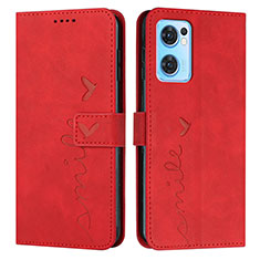 Coque Portefeuille Livre Cuir Etui Clapet Y03X pour Oppo Find X5 Lite 5G Rouge
