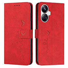 Coque Portefeuille Livre Cuir Etui Clapet Y03X pour Realme 10 Pro+ Plus 5G Rouge