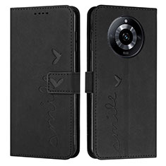 Coque Portefeuille Livre Cuir Etui Clapet Y03X pour Realme 11 Pro+ Plus 5G Noir