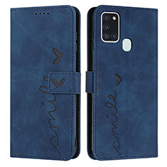 Coque Portefeuille Livre Cuir Etui Clapet Y03X pour Samsung Galaxy A21s Bleu