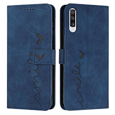 Coque Portefeuille Livre Cuir Etui Clapet Y03X pour Samsung Galaxy A70 Bleu