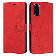 Coque Portefeuille Livre Cuir Etui Clapet Y03X pour Samsung Galaxy S20 5G Rouge