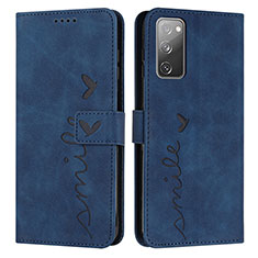 Coque Portefeuille Livre Cuir Etui Clapet Y03X pour Samsung Galaxy S20 FE 5G Bleu