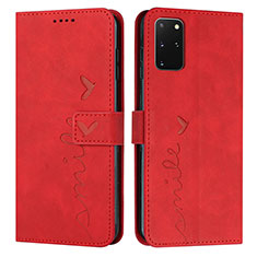 Coque Portefeuille Livre Cuir Etui Clapet Y03X pour Samsung Galaxy S20 Plus 5G Rouge