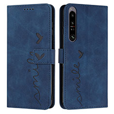 Coque Portefeuille Livre Cuir Etui Clapet Y03X pour Sony Xperia 1 IV Bleu