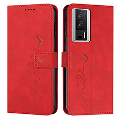 Coque Portefeuille Livre Cuir Etui Clapet Y03X pour Xiaomi Poco F5 Pro 5G Rouge