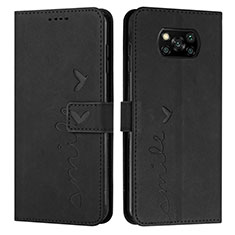 Coque Portefeuille Livre Cuir Etui Clapet Y03X pour Xiaomi Poco X3 NFC Noir