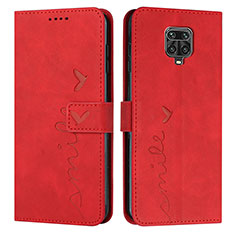 Coque Portefeuille Livre Cuir Etui Clapet Y03X pour Xiaomi Redmi Note 9 Pro Rouge