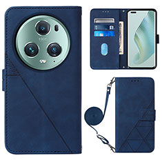 Coque Portefeuille Livre Cuir Etui Clapet Y04B pour Huawei Honor Magic5 Pro 5G Bleu