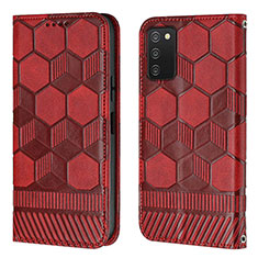 Coque Portefeuille Livre Cuir Etui Clapet Y04B pour Samsung Galaxy A02s Rouge