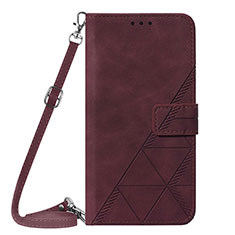 Coque Portefeuille Livre Cuir Etui Clapet Y04B pour Samsung Galaxy S20 Vin Rouge