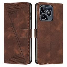 Coque Portefeuille Livre Cuir Etui Clapet Y04X pour Realme C53 India Marron