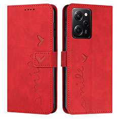 Coque Portefeuille Livre Cuir Etui Clapet Y04X pour Xiaomi Poco X5 Pro 5G Rouge