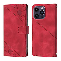 Coque Portefeuille Livre Cuir Etui Clapet Y05B pour Apple iPhone 13 Pro Rouge