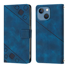 Coque Portefeuille Livre Cuir Etui Clapet Y05B pour Apple iPhone 15 Plus Bleu