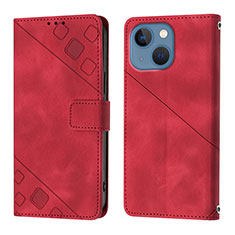 Coque Portefeuille Livre Cuir Etui Clapet Y05B pour Apple iPhone 15 Plus Rouge