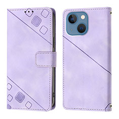 Coque Portefeuille Livre Cuir Etui Clapet Y05B pour Apple iPhone 15 Plus Violet