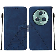 Coque Portefeuille Livre Cuir Etui Clapet Y05B pour Huawei Honor Magic5 Pro 5G Bleu