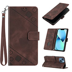 Coque Portefeuille Livre Cuir Etui Clapet Y06B pour Apple iPhone 15 Marron