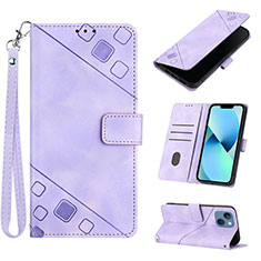 Coque Portefeuille Livre Cuir Etui Clapet Y06B pour Apple iPhone 15 Plus Violet
