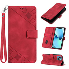 Coque Portefeuille Livre Cuir Etui Clapet Y06B pour Apple iPhone 15 Rouge