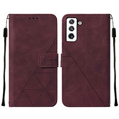 Coque Portefeuille Livre Cuir Etui Clapet Y07B pour Samsung Galaxy S21 Plus 5G Rouge