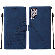 Coque Portefeuille Livre Cuir Etui Clapet Y07B pour Samsung Galaxy S21 Ultra 5G Bleu