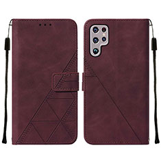 Coque Portefeuille Livre Cuir Etui Clapet Y07B pour Samsung Galaxy S21 Ultra 5G Rouge