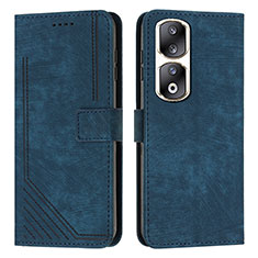 Coque Portefeuille Livre Cuir Etui Clapet Y07X pour Huawei Honor 90 Pro 5G Bleu