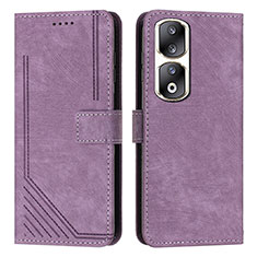Coque Portefeuille Livre Cuir Etui Clapet Y07X pour Huawei Honor 90 Pro 5G Violet