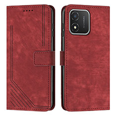 Coque Portefeuille Livre Cuir Etui Clapet Y07X pour Huawei Honor X5 Rouge