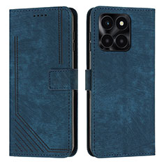 Coque Portefeuille Livre Cuir Etui Clapet Y07X pour Huawei Honor X8b Bleu